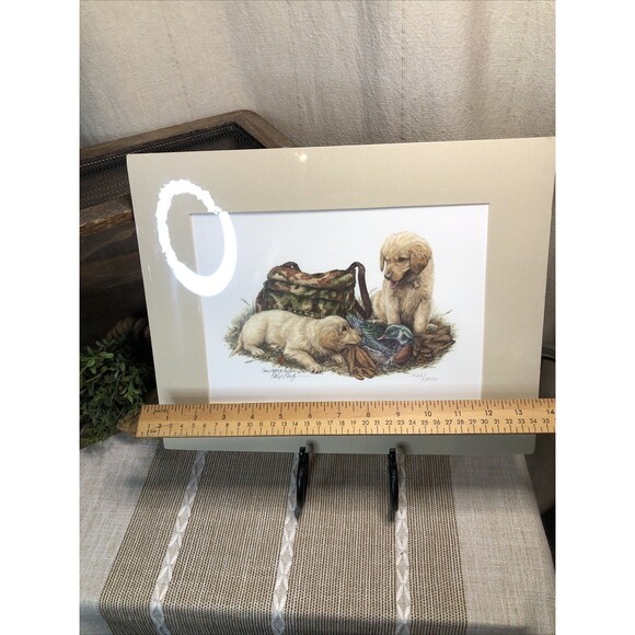 Cary Savage Ingram DOUBLE TROUBLE LE S&N Print Lab Pups Decoy 1122/3500 11x14 - Picture 5 of 9